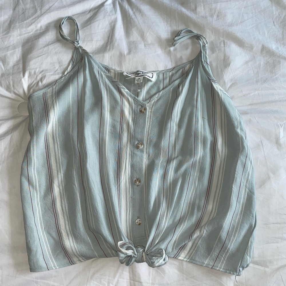 Striped Hippie Rose Top with Tie